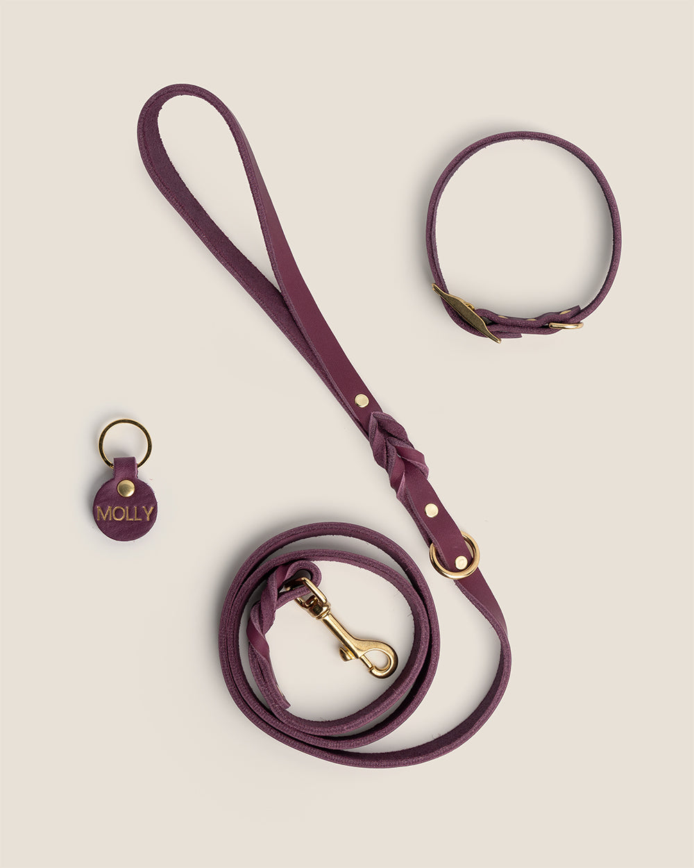 The Noble Pack - Collar clásico, correa y chapita personalizada