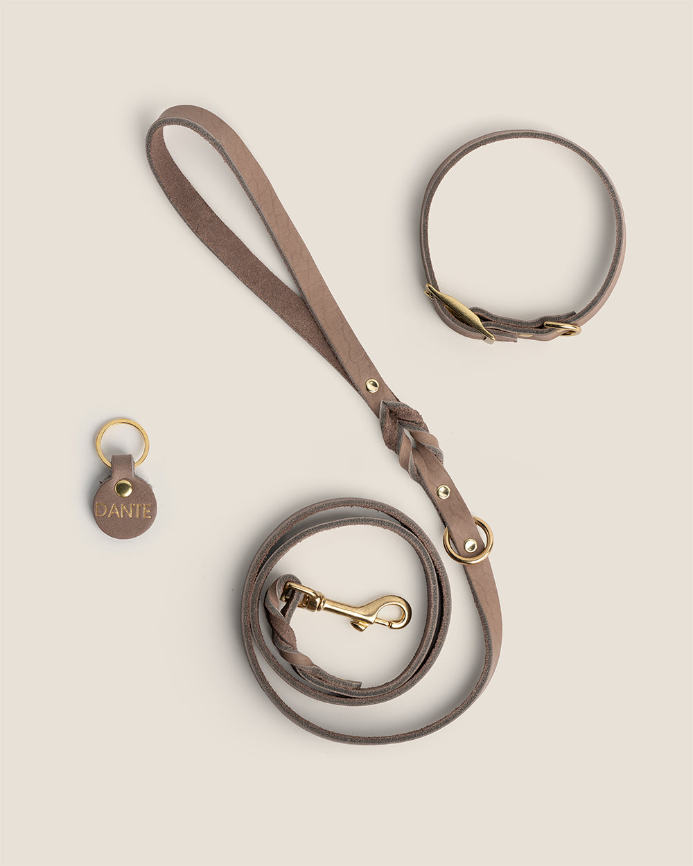 The Noble Pack - Collar clásico, correa y chapita personalizada